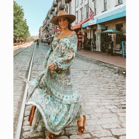 New spell x free people turquoise amethyst gown M - Picture 4 of 16